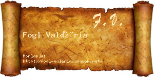 Fogl Valéria névjegykártya